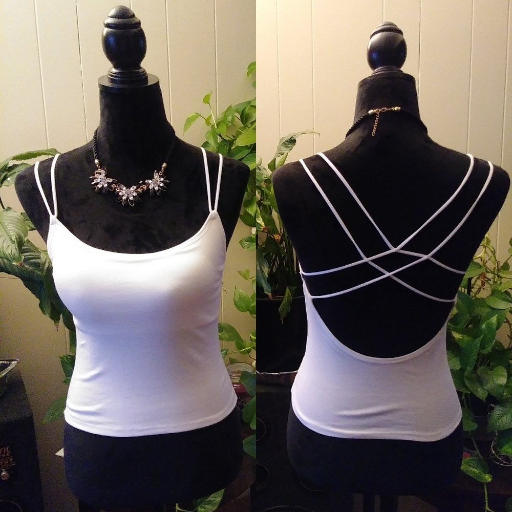 White criss cross cami